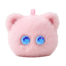 Peluche intelligent chat rose avec yeux bleus lumineux et petit bracelet rose idée cadeau enfant