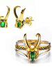 Ensemble Bague Boucle d’oreille Casque de super-héros Loki -