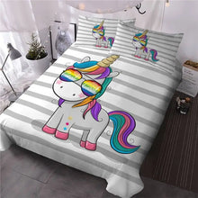 Ensemble Literie Couette Taies Oreillers Licorne - Enjouet