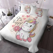 Ensemble Literie Couette Taies Oreillers Licorne - Enjouet