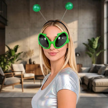Lunettes vertes brillantes extraterrestre avec serre-tête à antennes kit extraterrestre halloween