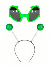 Lunettes vertes extraterrestres avec serre-tête à antennes pailletées pour kit extraterrestre halloween