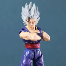 Figurine en plastique détaillée de super saiyan vegeta en tenue de combat violette et cheveux argentés pour dragon ball beast gohan