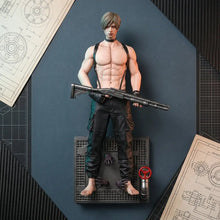 Figurine leon s kennedy resident evil homme musclé avec pantalon tactique noir et fusil détaillé