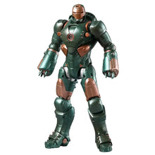 Figurine marvel iron man mark xliii en vert et cuivre avec armure métallique détaillée en iron man collectible