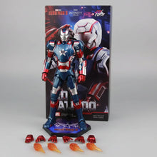Figurine marvel iron patriot 17cm en métal bleu rouge et argent du personnage iron patriot de marvel infinity saga