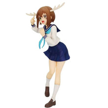 Figurine my deer friend nokotan d une jeune fille aux cheveux bruns avec des bois portant une tenue marine bleue