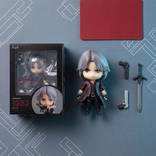 Figurine nendoroid dante devil may cry en style chibi avec manteau rouge et noir et accessoires détaillés