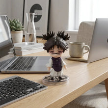 Figurine nendoroid jujutsu kaisen choso en style chibi noir et blanc avec gilet violet sur tenue blanche