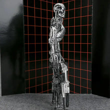 Figurine squelette terminator t-800 endoskeleton argent métal avec design mécanique détaillé et articulation squelette articulée judgment day