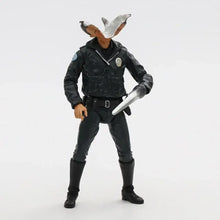 Figurine terminator 2 judgment day articulée en plastique noir avec nageoires de dauphin et couteau argenté