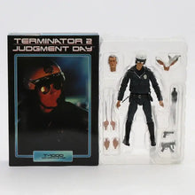 Figurine terminator t-1000 noire articulée de judgment day avec têtes et accessoires interchangeables en packaging