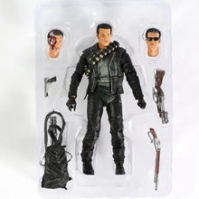 Figurine terminator t-800 schwarzenegger en veste cuir noir avec têtes et accessoires interchangeables articulation complète