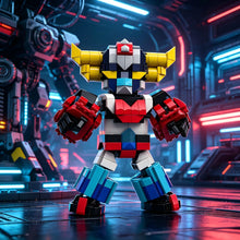 Figurine mini block goldorak en plastique coloré rouge blanc noir jaune bleu design anime style créations moc exclusives