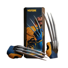 Griffes de super-héros halloween en pvc 33 cm avec lames métalliques argentées bleues et jaunes pour cosplay à taille héros sauvage
