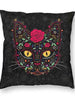 Housse de coussin Chat avec motifs floraux - Enjouet