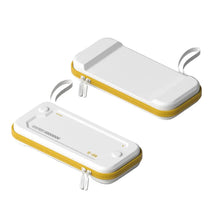 Housse rigide en simili cuir blanc et jaune avec 10 emplacements pour jeux compatible nintendo switch au design minimaliste