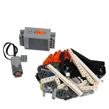 Jouet construction robot spider avec moteur lego technic gris et orange et engrenages plastique assortis