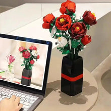 Jeu Construction Vase Rose Rouge - Enjouet