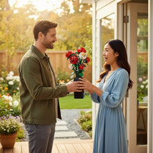 Jeu Construction Vase Rose Rouge - Enjouet