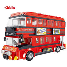 Jouet de construction Bus de transport rouge Anglais -