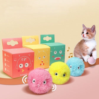 jouet interactif chat Boule peluche musical - Enjouet