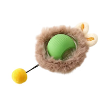 Jouet interactif chat balle balle cache-cache en peluche lapin avec balle verte texturée et queue pompon jaune