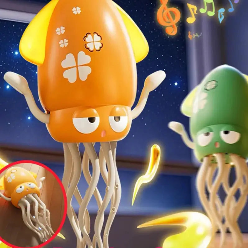 Pulpo Bailarín Eléctrico Con Luces LED Y Música – Sensor De Obstáculos, Recargable Por USB, Juguete Interactivo Para Niños Y Mascotas