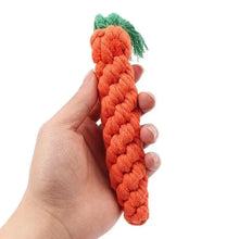 Jouet pour chien carotte en corde tressée orange avec pompon vert parfait comme jouet à mâcher pour chien aide