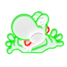 Sticker de yoshi mario avec contour vert et accents blanc rouge pour lampe néon yoshi mario décorative