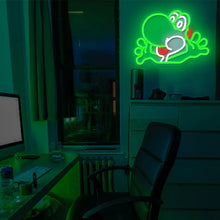 Lampe néon yoshi mario verte en forme de yoshi du jeu super mario pour décoration lumineuse intérieure