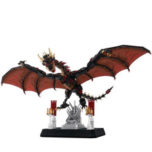 Figurine lego moc dragon de flammes du trésor game of thrones noire et rouge avec accents dorés en briques emboîtables