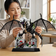Lego moc dragon noir avec accents argent et or ailes détaillées design menaçant moc dragon game of thrones