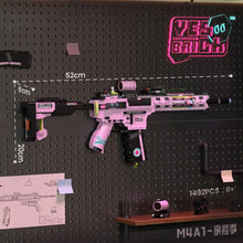 Modèle lego moc fusil d’assaut m4a1 rose et noir avec decals détaillés et accessoires en lego moc fusil