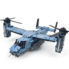 Lego moc hélicoptère v-22 osprey bleu et gris modèle militaire en lego moc hélicoptère guerre