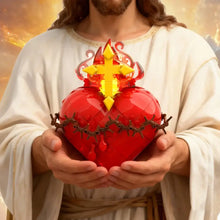 Lego moc sacré cœur jésus rouge avec croix dorée et couronne d épines en lego moc sacré-cœur détaillé