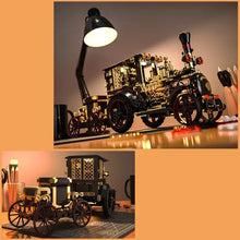 Lego moc voiture vapeur mécanique vintage noire et or en lego technic avec détails mécaniques complexes