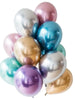 Lot 10 Ballons ronds en latex avec chrome métallique -