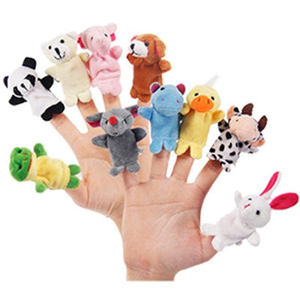 Lot 10 Mini Marionnettes Animaux en peluche - Enjouet