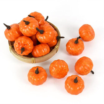 Lot 12 Mini citrouilles artificielle d'halloween - Enjouet