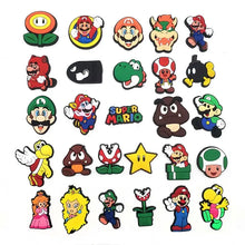 Lot 16 breloques chaussures super mario kart en caoutchouc coloré avec mario luigi peach et yoshi en diverses poses