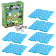 Lot 6 plaques magnétiques minecraft bleu avec motif pixel herbe pour jeu mineworld magnétiques minecraft