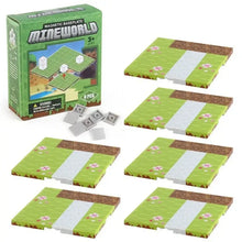 Lot 6 plaques magnétiques minecraft avec pièces puzzle vertes et brunes à base magnétique avec chemins blancs
