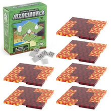 Lot 6 plaques magnétiques minecraft en rouge et orange avec texture pixelisée de lave pour construction magnétique