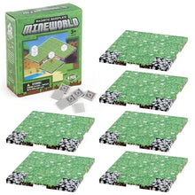 Lot 6 plaques magnétiques minecraft vertes avec base plate pixelisée herbe et terre en boîte mineworld