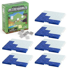 Lot 6 plaques magnétiques minecraft avec six pièces puzzle bleues et blanches et connecteurs magnétiques gris