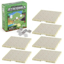 Boîte verte magnétique baseplate mineworld avec six plaques magnétiques minecraft beige et quatre connecteurs gris