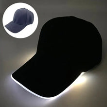 Casquette lumineuse noire avec bande led blanche brillante à clignotement lent fonctionnant avec piles cr2032 pour fêtes et halloween