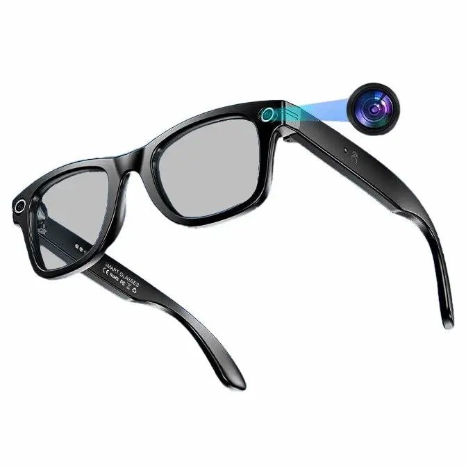 Lunettes Intelligentes, Caméra de Lunettes de Bluetooth avec Casque, Caméra Portable, Lunettes de Audio Bluetooth sans Fil avec Lentille Polarisée de pour