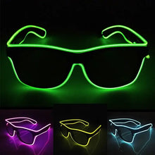Lunettes lumineuses vert néon avec fil électroluminescent flexible clignotement lent pour soirées et déguisements